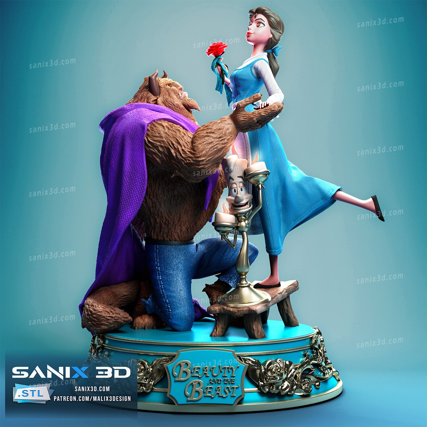 Beauty and the Beast Statue | 1/10 Scale | Fan Art Collectible | 3D Printed