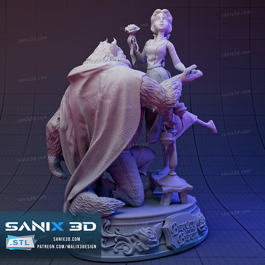 Beauty and the Beast Statue | 1/10 Scale | Fan Art Collectible | 3D Printed