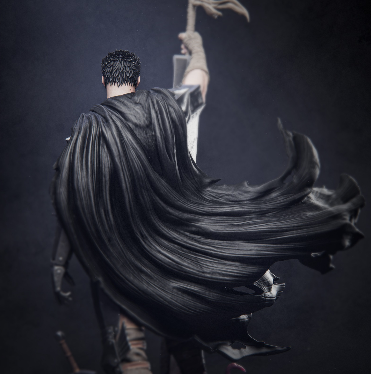 Guts Statue | 1/6 Scale | 3D Printed Fan Art Collectible – Berserk Anime Figure