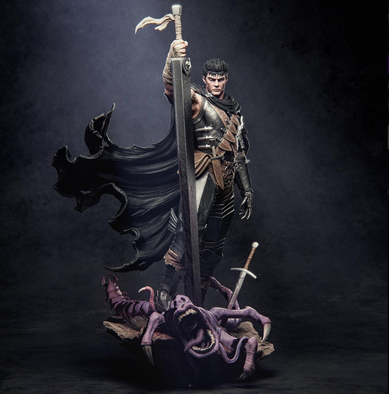 Guts Statue | 1/6 Scale | 3D Printed Fan Art Collectible – Berserk Anime Figure