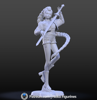 Rumi – KPop Demon Hunters | Unpainted 3D Printed Resin Model (Fan Art by Neko Figurines)