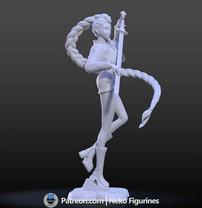 Rumi – KPop Demon Hunters | Unpainted 3D Printed Resin Model (Fan Art by Neko Figurines)