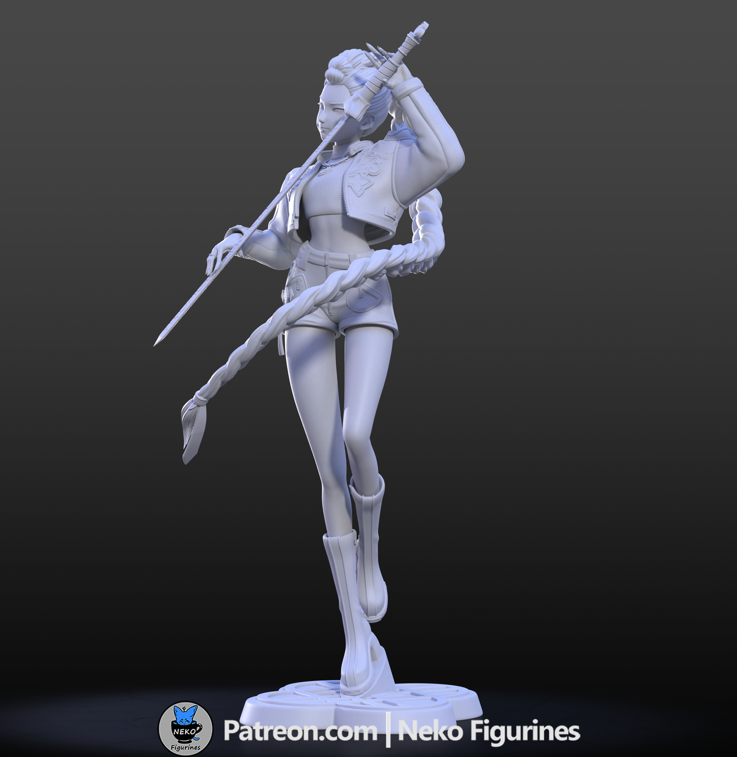 Rumi – KPop Demon Hunters | Unpainted 3D Printed Resin Model (Fan Art by Neko Figurines)