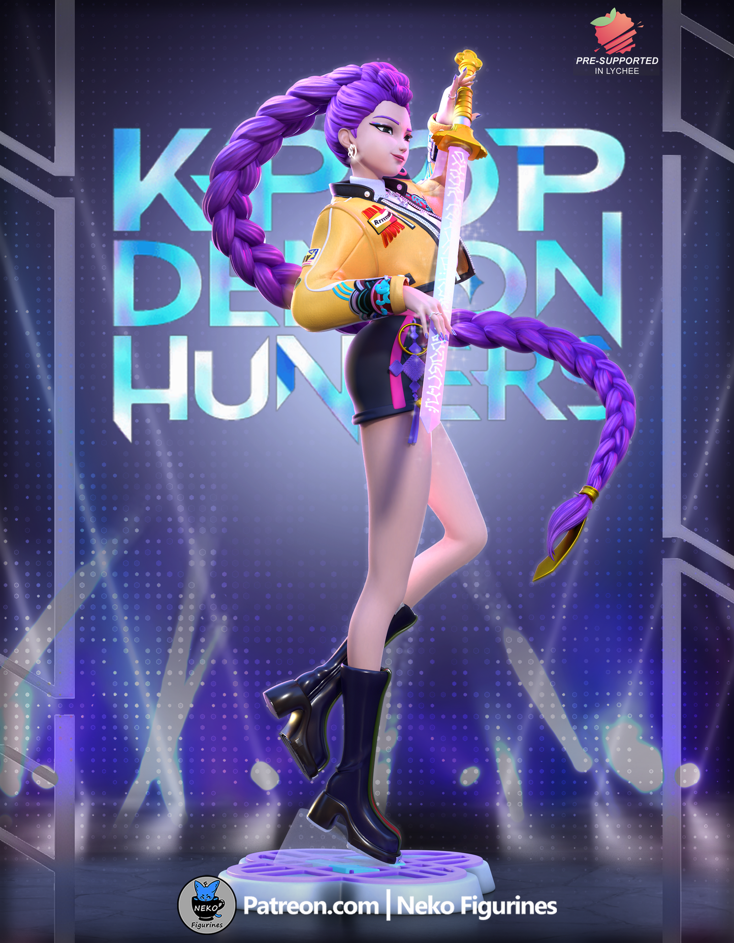 Rumi – KPop Demon Hunters | Unpainted 3D Printed Resin Model (Fan Art by Neko Figurines)