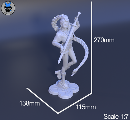 Rumi – KPop Demon Hunters | Unpainted 3D Printed Resin Model (Fan Art by Neko Figurines)