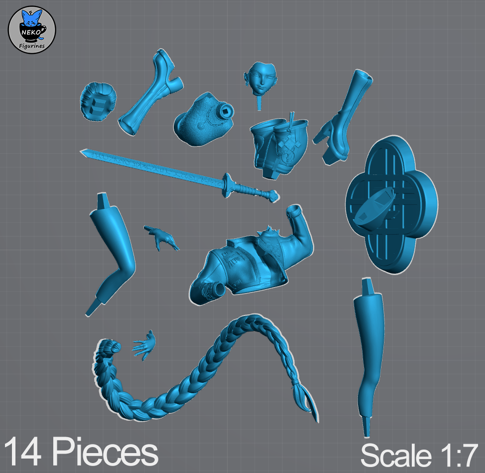 Rumi – KPop Demon Hunters | Unpainted 3D Printed Resin Model (Fan Art by Neko Figurines)